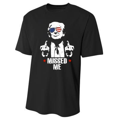 Missed Me Finger Trump 2024 Take America Back Pennsylvania Rally Performance Sprint T-Shirt