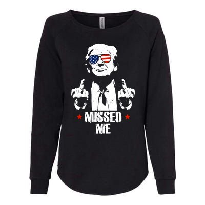 Missed Me Finger Trump 2024 Take America Back Pennsylvania Rally Womens California Wash Sweatshirt