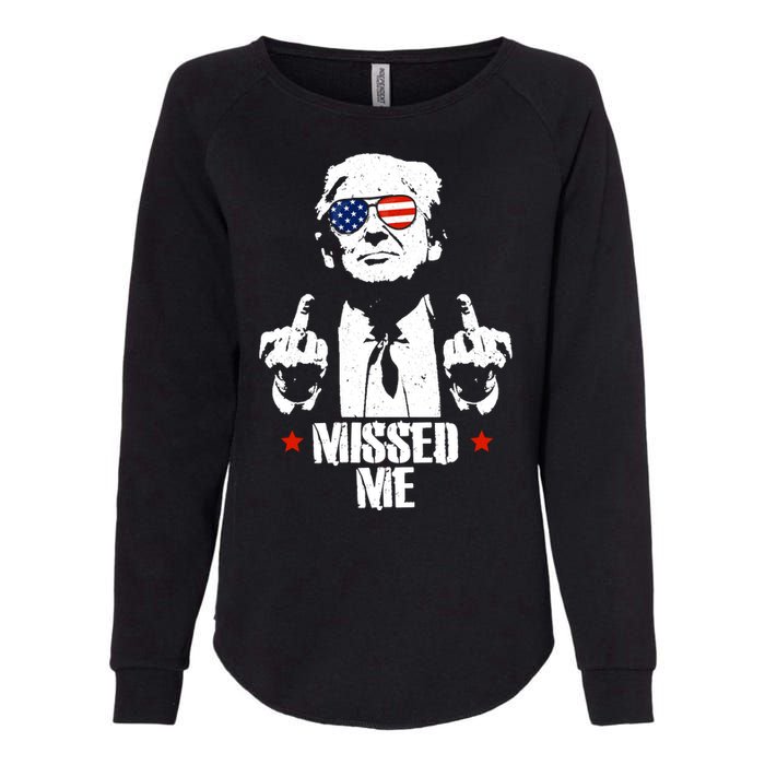 Missed Me Finger Trump 2024 Take America Back Pennsylvania Rally Womens California Wash Sweatshirt