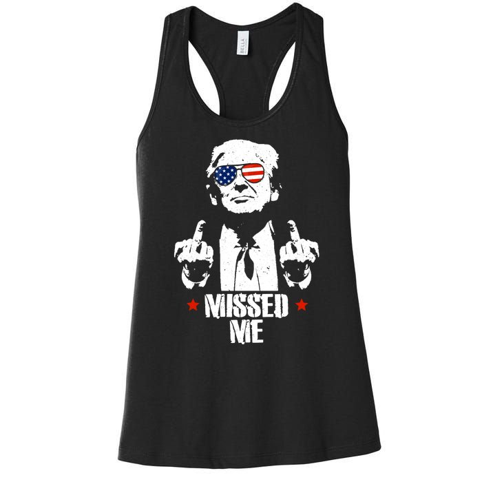 Missed Me Finger Trump 2024 Take America Back Pennsylvania Rally Women's Racerback Tank