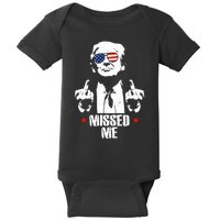 Missed Me Finger Trump 2024 Take America Back Pennsylvania Rally Baby Bodysuit