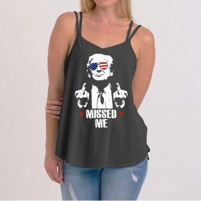 Missed Me Finger Trump 2024 Take America Back Pennsylvania Rally Women's Strappy Tank