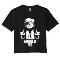 Missed Me Finger Trump 2024 Take America Back Pennsylvania Rally Women's Crop Top Tee