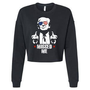 Missed Me Finger Trump 2024 Take America Back Pennsylvania Rally Cropped Pullover Crew