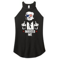 Missed Me Finger Trump 2024 Take America Back Pennsylvania Rally Women's Perfect Tri Rocker Tank