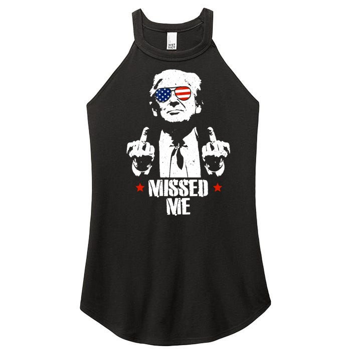 Missed Me Finger Trump 2024 Take America Back Pennsylvania Rally Women's Perfect Tri Rocker Tank