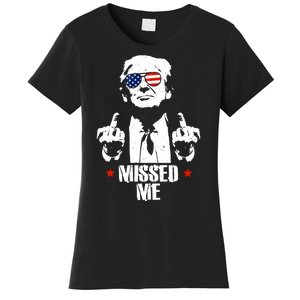 Missed Me Finger Trump 2024 Take America Back Pennsylvania Rally Women's T-Shirt