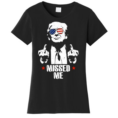 Missed Me Finger Trump 2024 Take America Back Pennsylvania Rally Women's T-Shirt