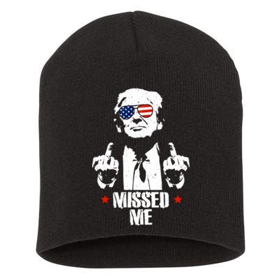 Missed Me Finger Trump 2024 Take America Back Pennsylvania Rally Short Acrylic Beanie