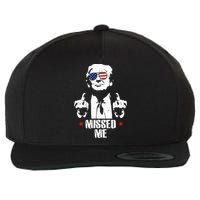 Missed Me Finger Trump 2024 Take America Back Pennsylvania Rally Wool Snapback Cap