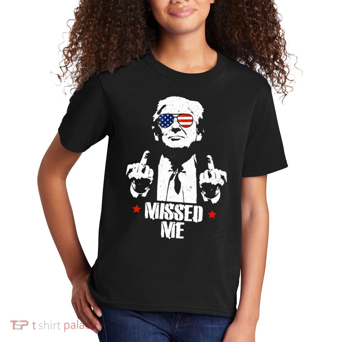 Missed Me Finger Trump 2024 Take America Back Pennsylvania Rally Kids T-Shirt