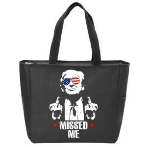 Missed Me Finger Trump 2024 Take America Back Pennsylvania Rally Zip Tote Bag