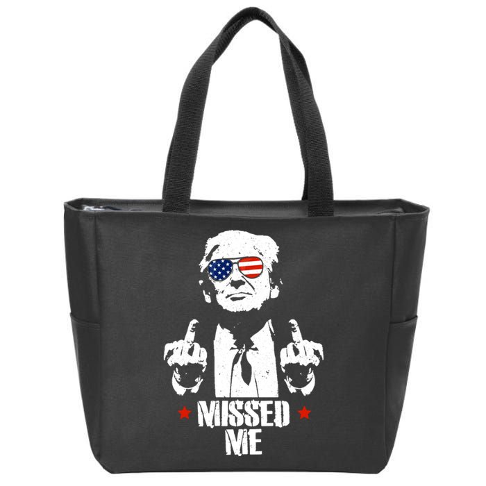 Missed Me Finger Trump 2024 Take America Back Pennsylvania Rally Zip Tote Bag