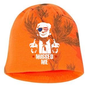 Missed Me Finger Trump 2024 Take America Back Pennsylvania Rally Kati - Camo Knit Beanie