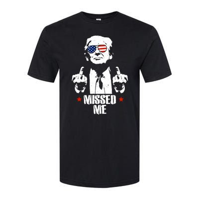 Missed Me Finger Trump 2024 Take America Back Pennsylvania Rally Softstyle CVC T-Shirt