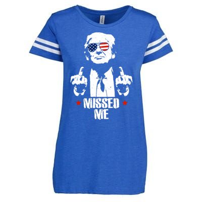 Missed Me Finger Trump 2024 Take America Back Pennsylvania Rally Enza Ladies Jersey Football T-Shirt