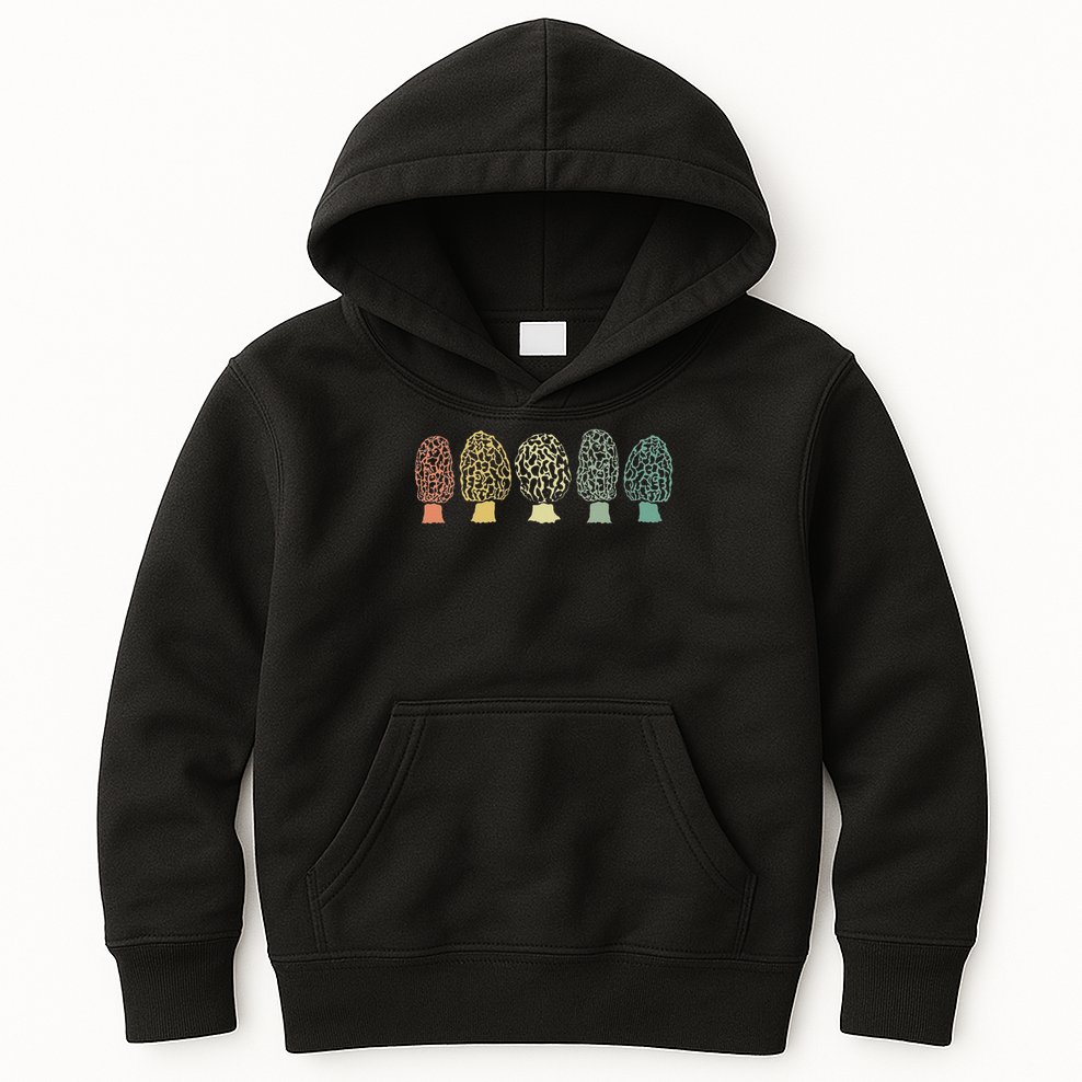 Morchel Mushroom Forest Lace Morchel Mushroom Collector Gift Kids Hoodie