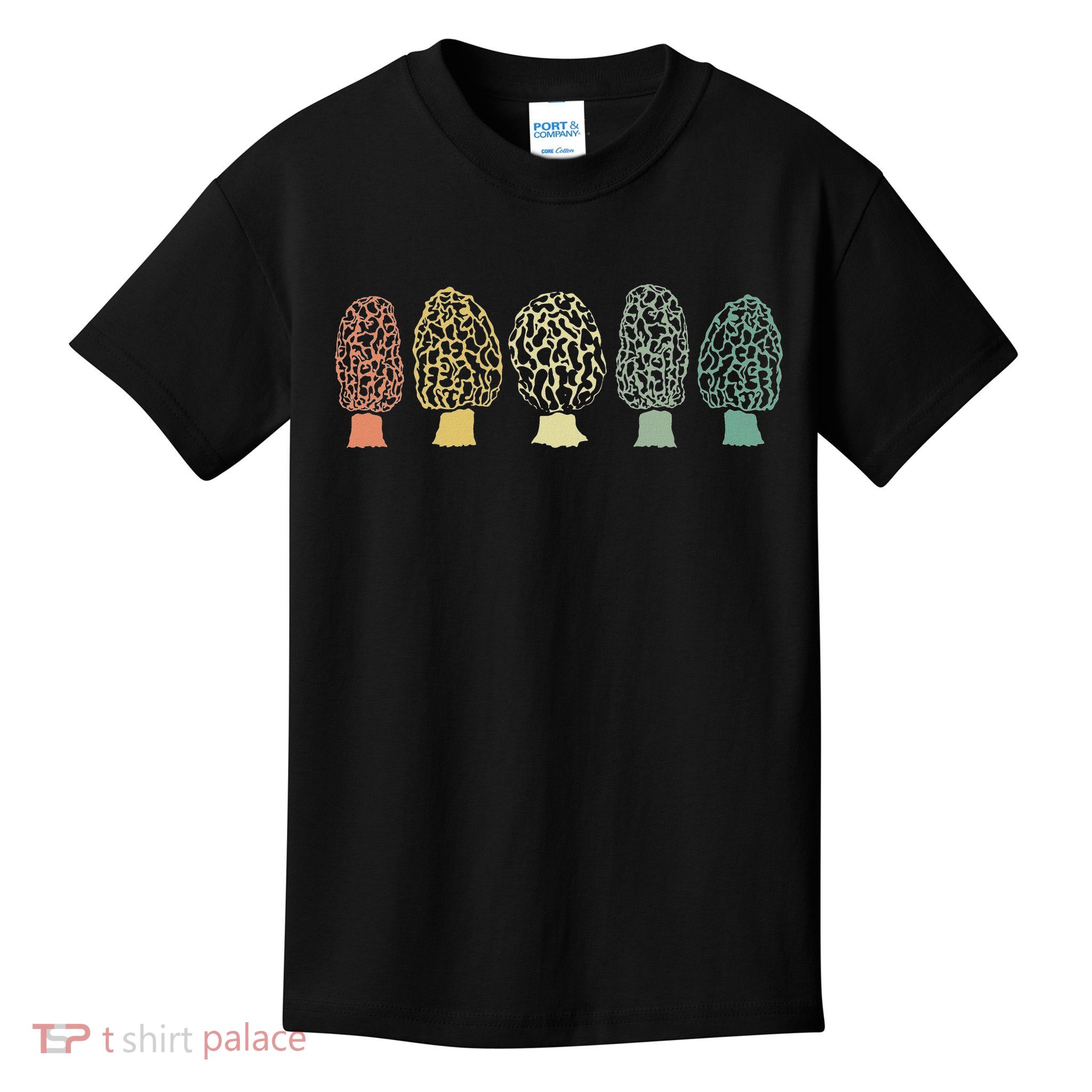Morchel Mushroom Forest Lace Morchel Mushroom Collector Gift Kids T-Shirt