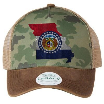 Missouri Map Flag State Distressed Legacy Tie Dye Trucker Hat