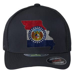 Missouri Map Flag State Distressed Flexfit Unipanel Trucker Cap