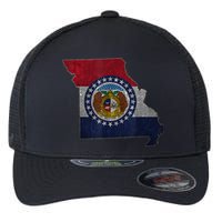 Missouri Map Flag State Distressed Flexfit Unipanel Trucker Cap