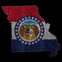 Missouri Map Flag State Distressed Flexfit Unipanel Trucker Cap