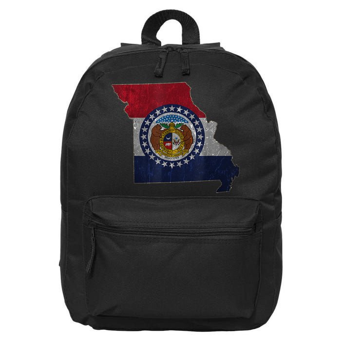 Missouri Map Flag State Distressed 16 in Basic Backpack