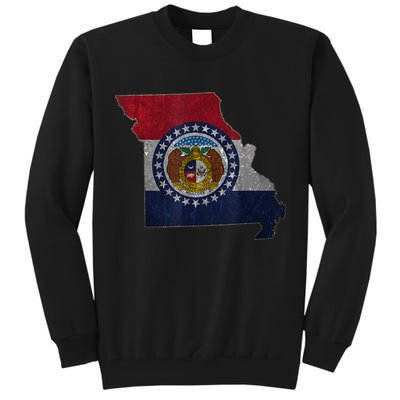 Missouri Map Flag State Distressed Tall Sweatshirt