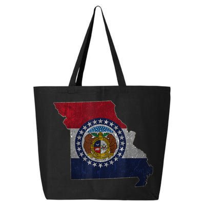 Missouri Map Flag State Distressed 25L Jumbo Tote