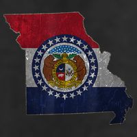 Missouri Map Flag State Distressed 25L Jumbo Tote