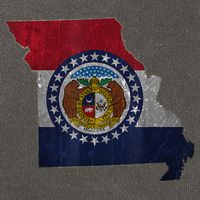Missouri Map Flag State Distressed Cotton Canvas Backpack
