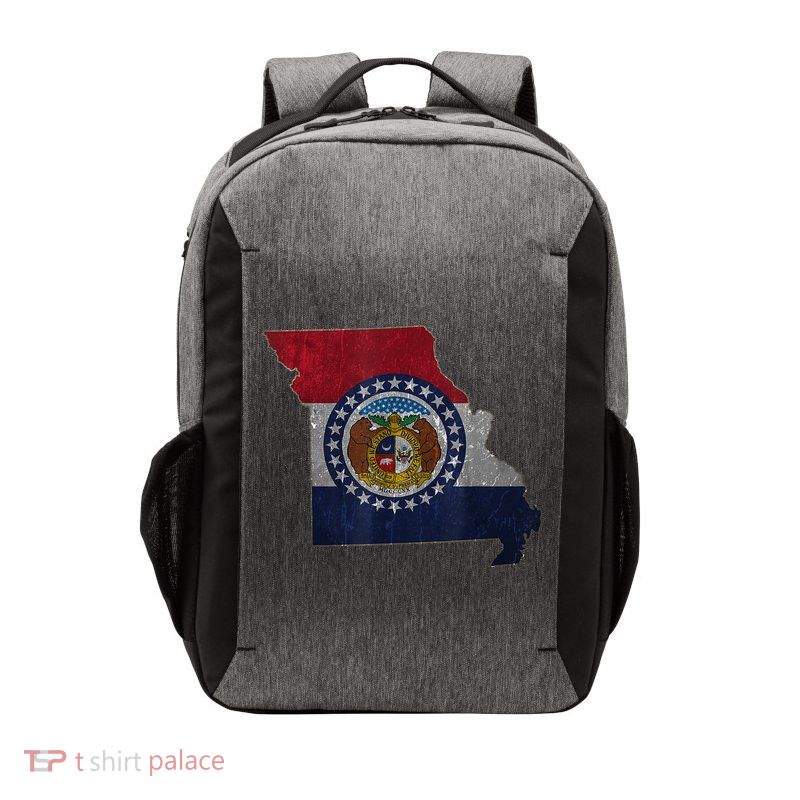 Missouri Map Flag State Distressed Vector Backpack