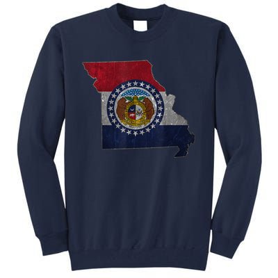 Missouri Map Flag State Distressed Tall Sweatshirt