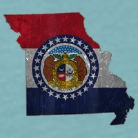 Missouri Map Flag State Distressed Sueded Cloud Jersey T-Shirt
