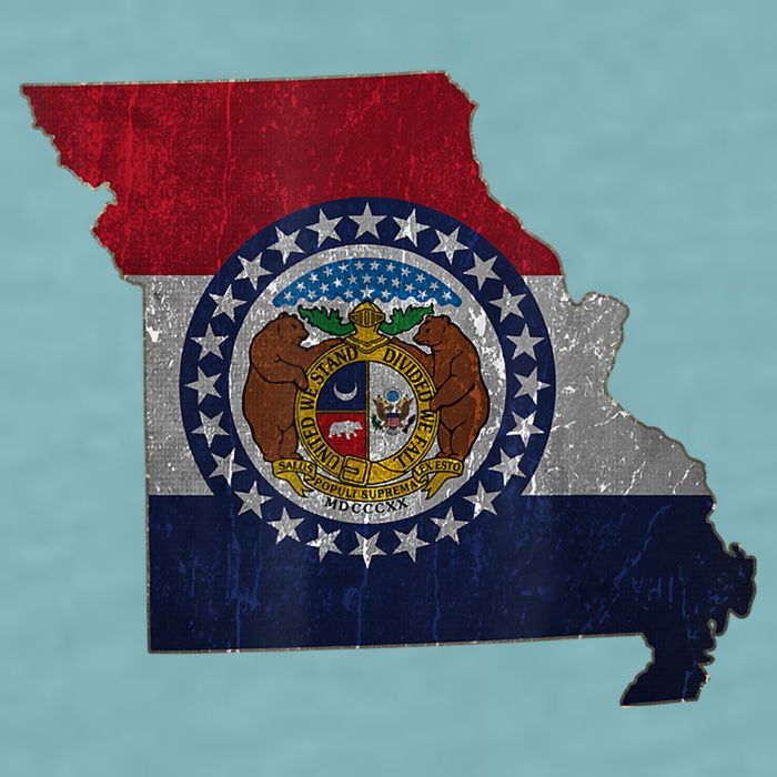 Missouri Map Flag State Distressed Sueded Cloud Jersey T-Shirt