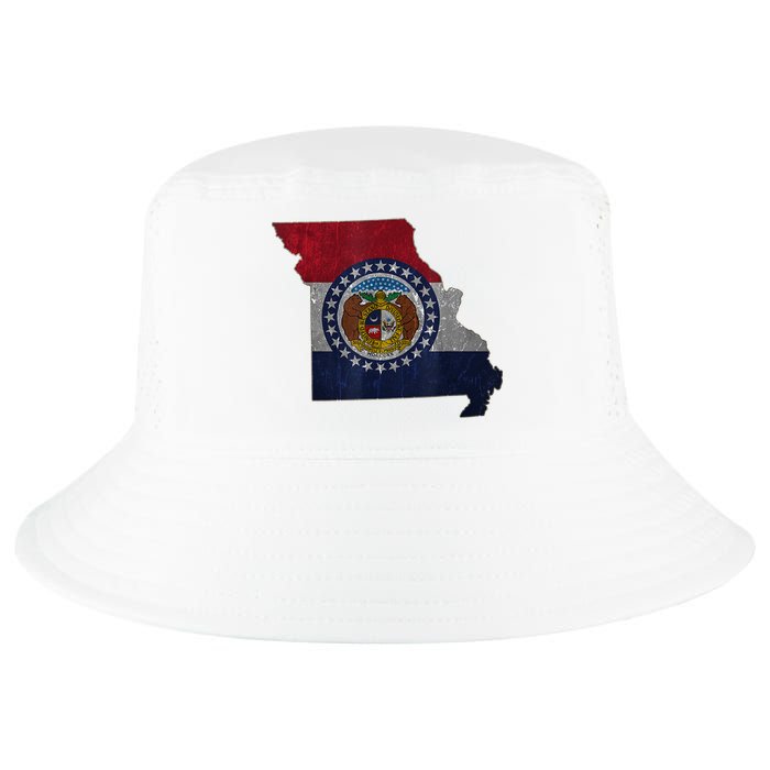 Missouri Map Flag State Distressed Cool Comfort Performance Bucket Hat