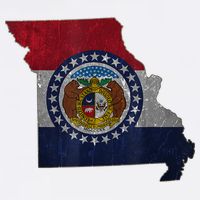 Missouri Map Flag State Distressed Cool Comfort Performance Bucket Hat