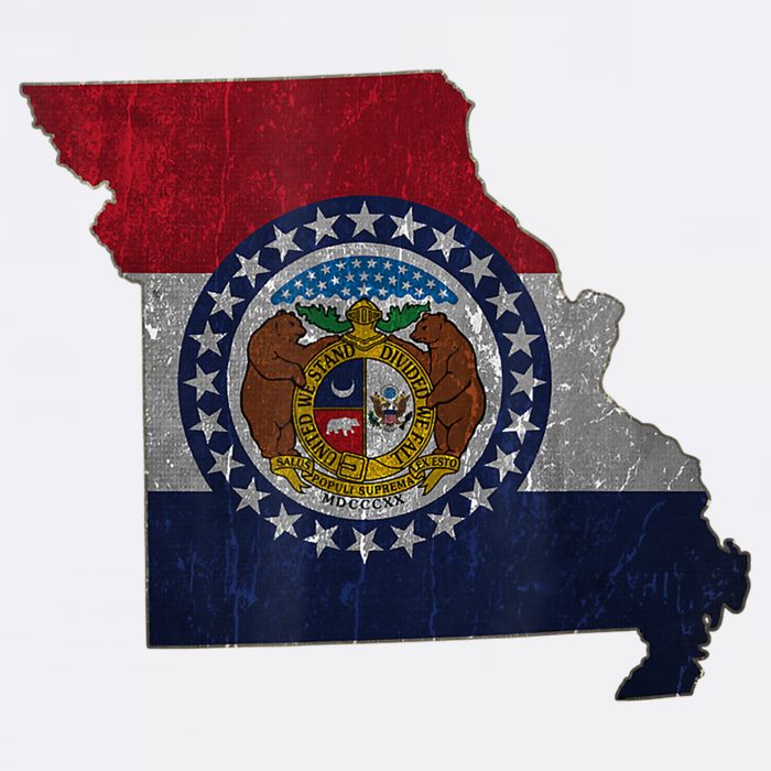 Missouri Map Flag State Distressed Cool Comfort Performance Bucket Hat