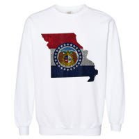 Missouri Map Flag State Distressed Garment-Dyed Sweatshirt