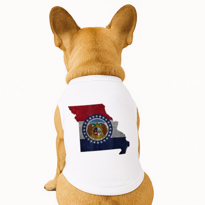 Missouri Map Flag State Distressed Doggie Tank