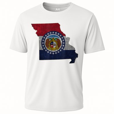 Missouri Map Flag State Distressed Performance Shirt