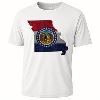 Missouri Map Flag State Distressed Performance Shirt