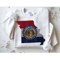 Missouri Map Flag State Distressed Sweatshirt
