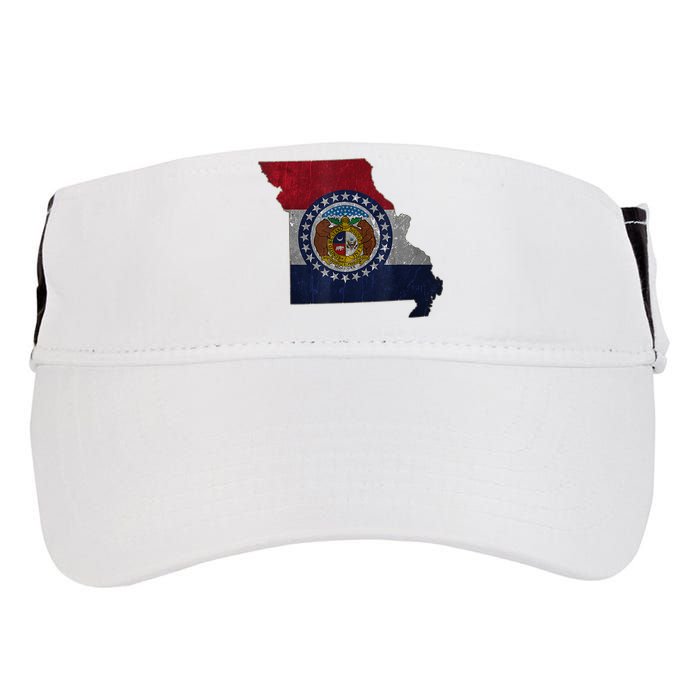Missouri Map Flag State Distressed Adult Drive Performance Visor