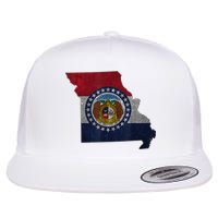 Missouri Map Flag State Distressed Flatbill Hat