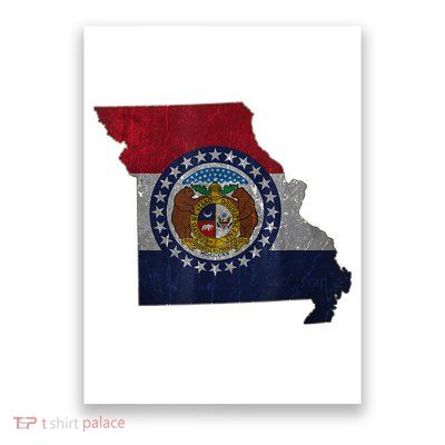 Missouri Map Flag State Distressed Poster