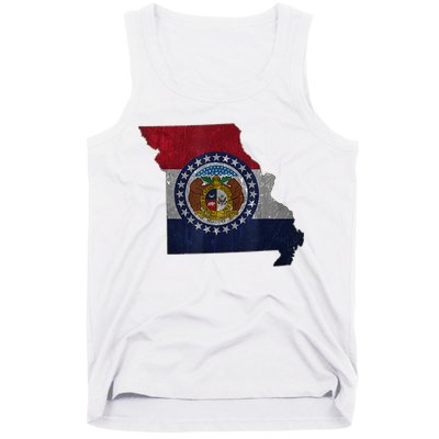 Missouri Map Flag State Distressed Tank Top