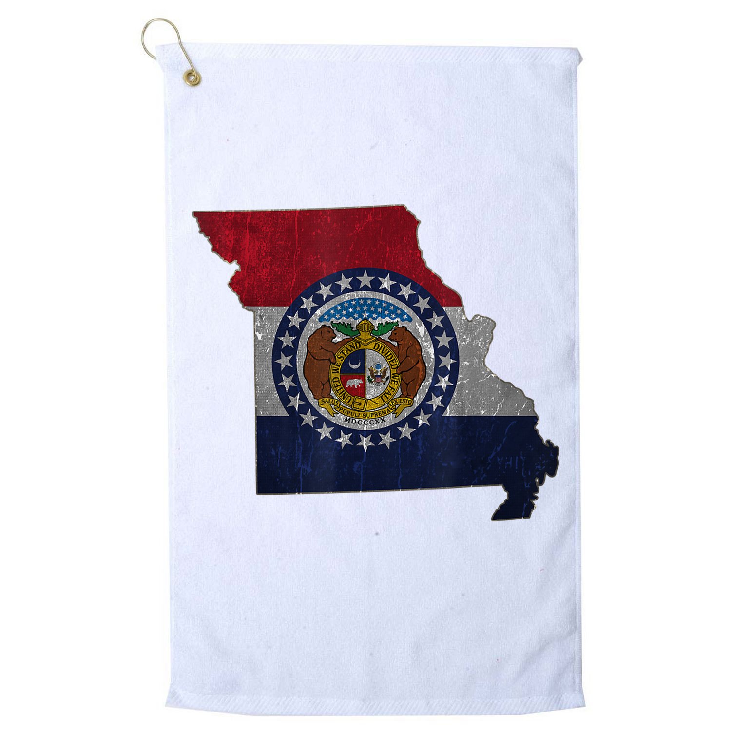 Missouri Map Flag State Distressed Golf Towel
