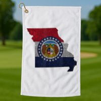 Missouri Map Flag State Distressed Golf Towel