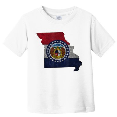 Missouri Map Flag State Distressed Toddler T-Shirt